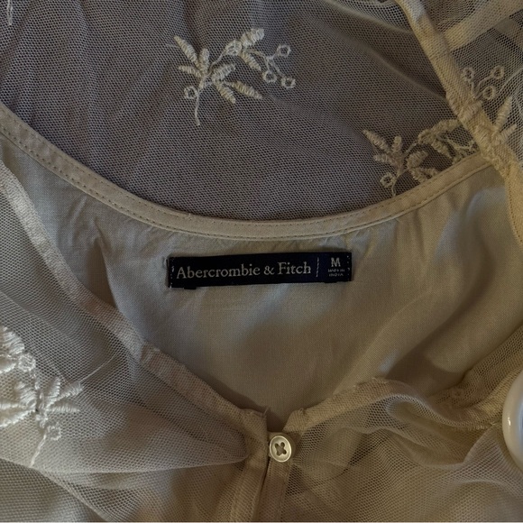 Abercrombie & Fitch Ivory Sheer Lace Dress With Under Slip Dress - Picture 2 of 7